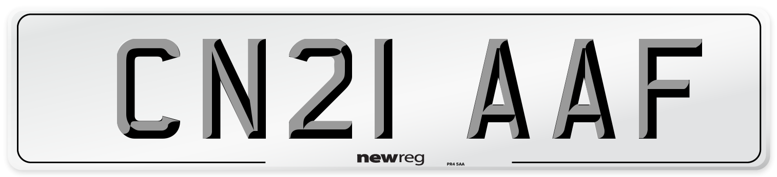 CN21 AAF Number Plate from New Reg